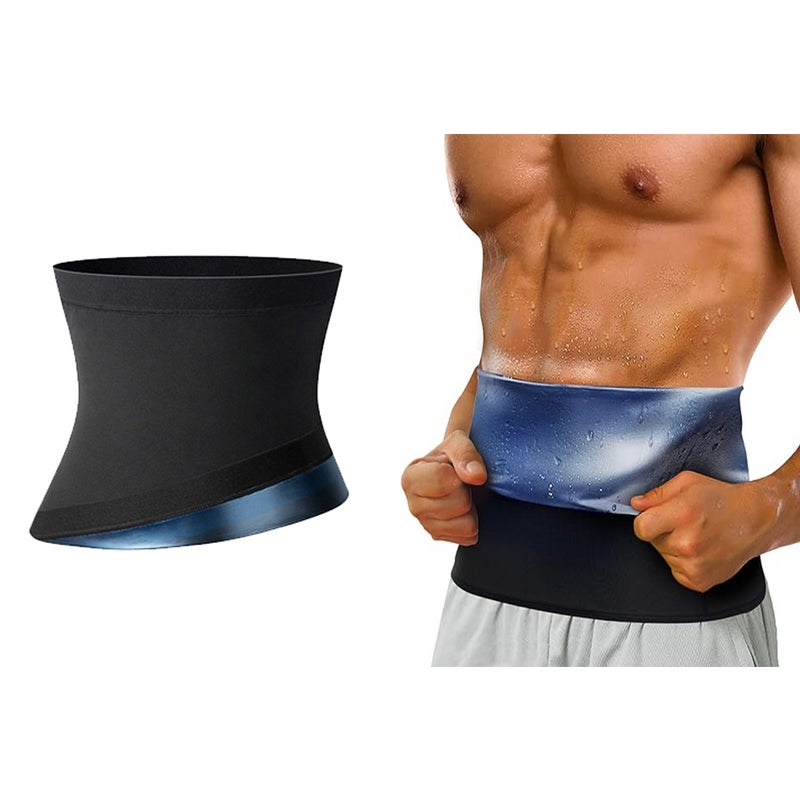 Waist Trimmer Slimming Sauna Belt Stomach Trainer Sweat Workout Shaper-Blue Unbranded