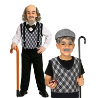Boys Old man Costume 100 days of school Black Sets