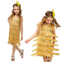 Gold 20s Girls Gatsby Flapper Charleston Dress
