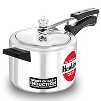 Hawkins Aluminium 4 Litre Classic Pressure Cooker, Induction Inner Lid Cooker, Pan Cooker, Best Cooker, Silver (Icl40), 4 Liter