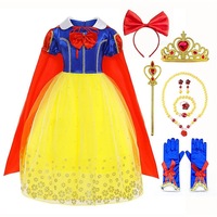 Kids Girls Snow White Princess Dress Costume Cosplay Party Outfits+accessories Gifts - 4-5Years