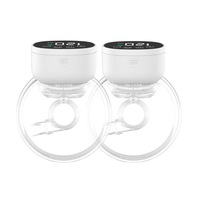 2 Pcs Wearable Breast Pump Hands Free 3 Modes & 9 Levels & Low Noise-Black