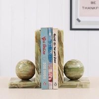 Premium Marble L-Shaped Bookends: Elegant Shelf Supports for Your Library