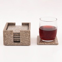 Sophisticated Marble Square Coasters Set Includes Elegant Holder