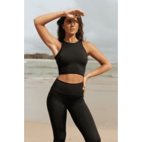Estelle Compressive Crop Top - Black