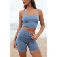 Freya Mid Crop Top - Ocean