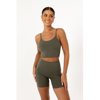 Freya Mid Crop Top - Olive