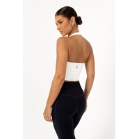 Lani Halter Crop Top - White