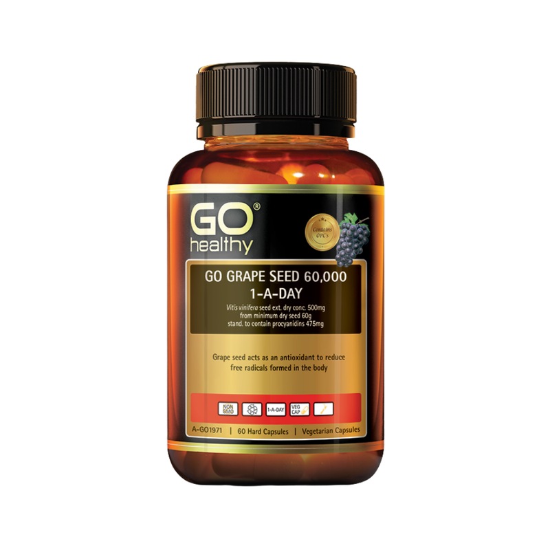 Go Healthy Grape Seed 60,000mg 120 Vege Capsules Australia