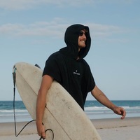 Adult Hooded Towel Poncho - Black